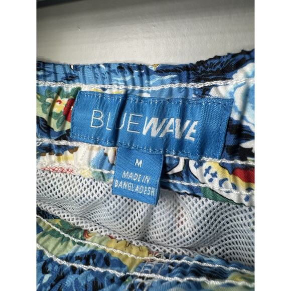 Blue Wave Land of Aloha Hawaiian Shirt Avanti Spooner Kahala Swim Shorts medium - Picture 2 of 5